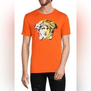 Versace | Logo | Crewneck | Orange | Medusa | Tee | Size M | Made in Italy |